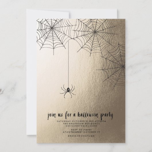 SPOOKING SPIDER Halloween-Party Einladung (Vorderseite)