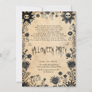 Spookke Blume und Gedicht-Halloween-Party Einladung