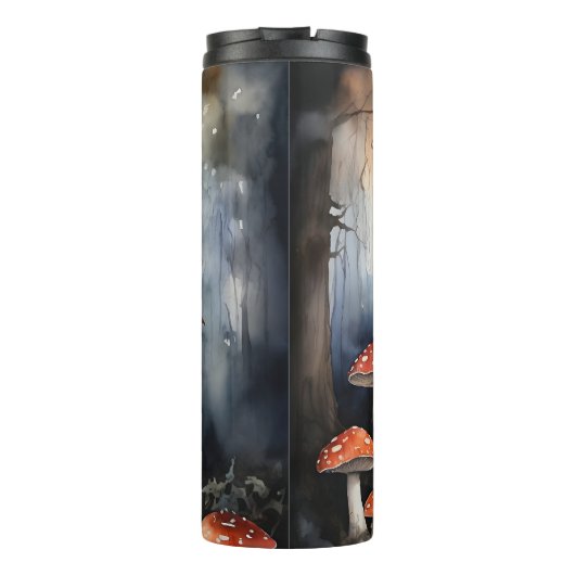 Spookke Hütte Kern Spuk Mushroom House Pastel Thermosbecher (Rückseite)