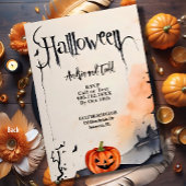 Spookke Kürbis Spuk Hauswasserfarbe Halloween Einladung