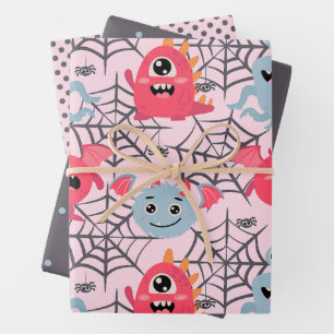 Spookke Niedliche Monster Geschenkpapier Set