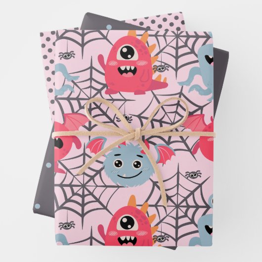 Spookke Niedliche Monster Geschenkpapier Set (Beispiel)