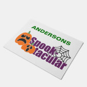 Spookkitzelnde Halloween-Kürme Personalisiert Fußmatte (Schrägansicht)