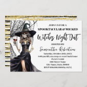 Spookltakuläre Halloween-Hexen-Girls-Nacht-Out Einladung (Vorne/Hinten)