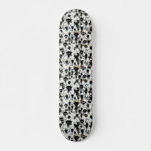 Spookoker Abstrakter Horror Schwarz/Weiß Skateboard
