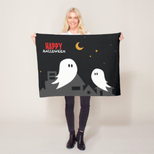 Spookoker Geisterstadt zwischen Cartoon Fleecedecke