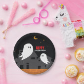 Spookoker Geisterstadt zwischen Cartoon Pappteller (Party)