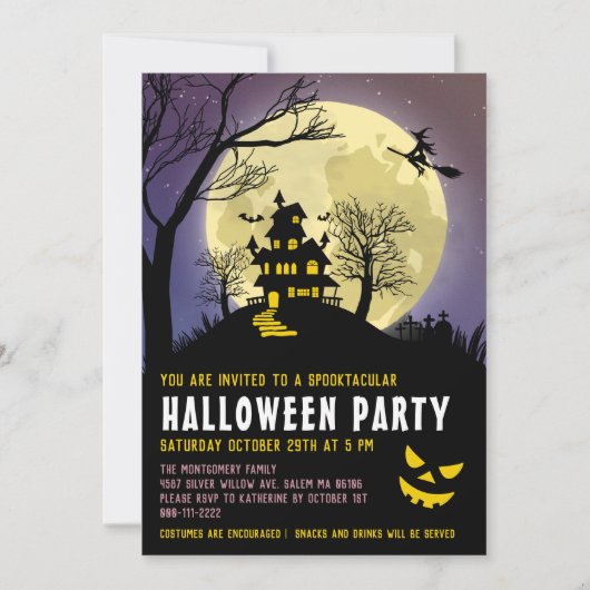 Spookokes Spuk Haus Kinder Kostüm Halloween-Party Einladung (Vorderseite)