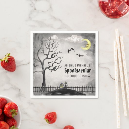 Spookoktacular Halloween-Party Wasserfarbe Serviette (Beispiel)