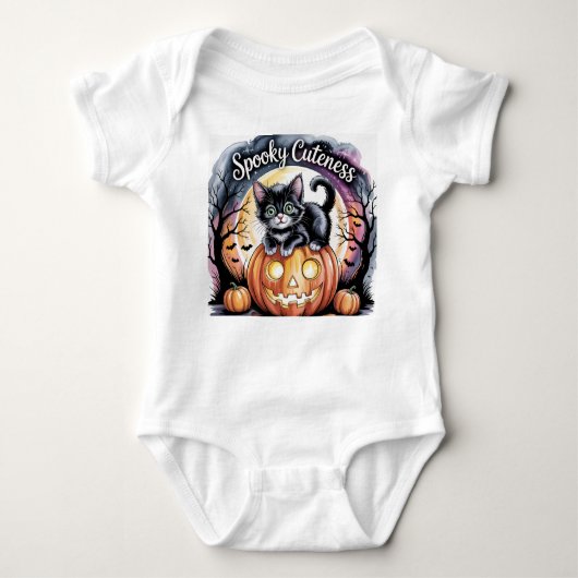 Spookoky Halloween Kitten, Halloween Kitten Baby Strampler (Vorderseite)
