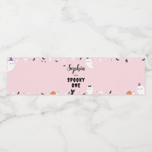 Spookoky One Ghost Birthday Party Wasserflasche Et Wasserflaschenetikett (Einzelnes Label)