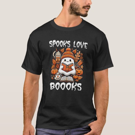 Spooks Liebe Boooks Niedlich Ghost Reading Book Ha T-Shirt (Vorderseite)