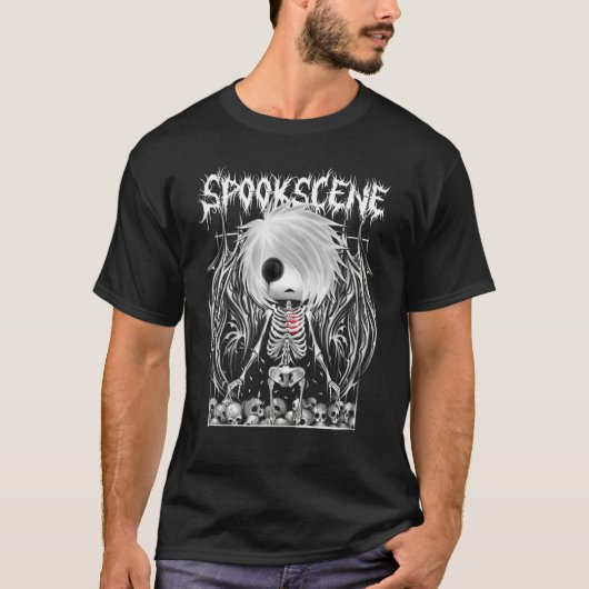 Spookscene Metal Emo Skeleton Fallen Angel Skulls  T-Shirt (Vorderseite)