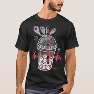 Spookszene GhosTea Spooky Boba Emo Goth Alt Red  T-Shirt