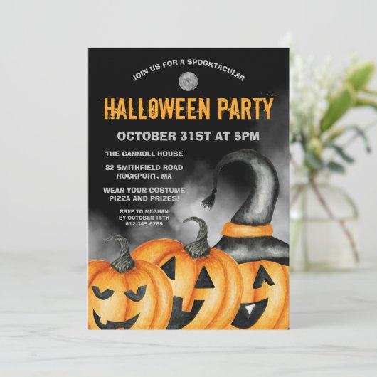 Spooktactular Laughing Pumpkins Halloween-Party Einladung (Stehend Vorderseite)