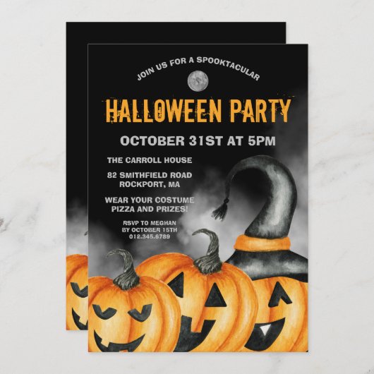 Spooktactular Laughing Pumpkins Halloween-Party Einladung (Vorne/Hinten)