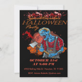 Spooktacular Adult Bloody Ghoul Halloween Einladung (Vorderseite)