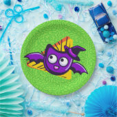 Spooktacular Bats Halloween Plates - Green Pappteller (Party)