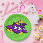 Spooktacular Bats Halloween Plates - Green Pappteller (Party)