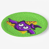 Spooktacular Bats Halloween Plates - Green Pappteller (Schrägansicht)
