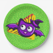 Spooktacular Bats Halloween Plates - Green Pappteller (Vorderseite)