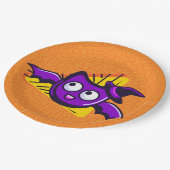 Spooktacular Bats Halloween Plates - Orange Pappteller (Schrägansicht)