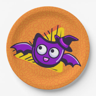 Spooktacular Bats Halloween Plates - Orange Pappteller