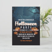 Spooktacular Beängstigend Forest Pumpkins Hallowee Einladung (Stehend Vorderseite)