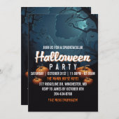 Spooktacular Beängstigend Forest Pumpkins Hallowee Einladung (Vorne/Hinten)