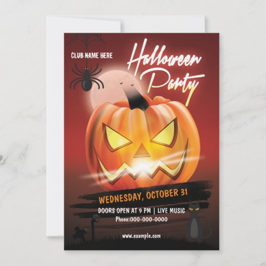 Spooktacular Beängstigend Pumpkin-Halloween-Party Einladung (Vorderseite)