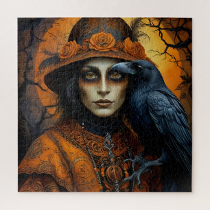 Spooktacular beängstigende Halloween-Tiere in Tarn Puzzle