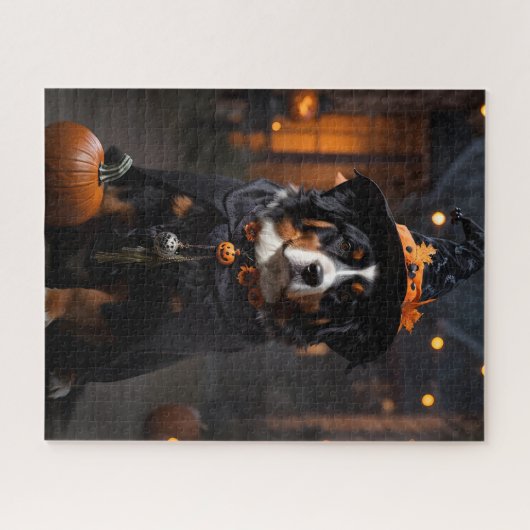 Spooktacular Bernese Dog: Ein Halloween-Howl-o-Wee Puzzle (Horizontal)