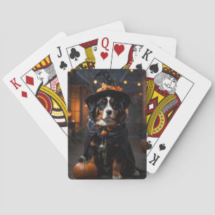 Spooktacular Bernese Dog: Ein Halloween-Howl-o-Wee Spielkarten