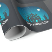 Spooktacular Blau und Schwarz Spuk Haus Geschenkpapier (Rolleneckpunkt)