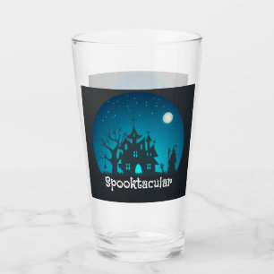 Spooktacular Blau und Schwarz Spuk Haus Glas
