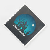 Spooktacular Blau und Schwarz Spuk Haus Serviette (Ecke)
