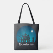 Spooktacular Blau und Schwarz Spuk Haus Tasche (Rückseite)