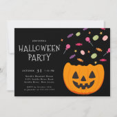 Spooktacular Candy & Pumpkin Halloween Einladung (Vorderseite)