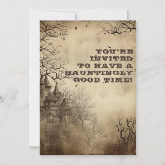 Spooktacular Creepy Mansion Halloween-Party Einladung (Vorderseite)