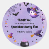 Spooktacular Danke Niedlich Ghost Halloween Lila Runder Aufkleber (Vorderseite)