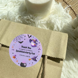 Spooktacular Danke Niedlich Ghost Halloween Lila Runder Aufkleber