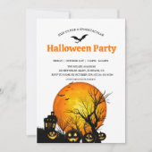 Spooktacular Dark Haunted House Halloween Party  Einladung (Vorderseite)