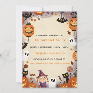 Spooktacular Dark Haunted House Halloween-Party I Einladung