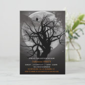 Spooktacular Dark Spuk Forest Halloween-Party Einladung (Stehend Vorderseite)