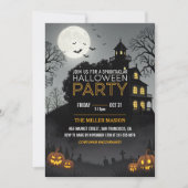 Spooktacular Dark Spuk House Halloween-Party Einladung (Vorderseite)