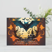 Spooktacular Dark Spuk House Halloween-Party Einladung (Stehend Vorderseite)