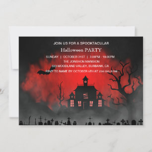 Spooktacular Dark Spuk House Halloween-Party Einladung