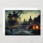 Spooktacular Dark Spuk House Halloween-Party Einladung (Vorne/Hinten)