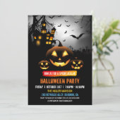 Spooktacular Dark Spuk House Halloween-Party Einladung (Stehend Vorderseite)
