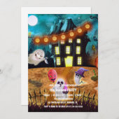 Spooktacular Dark Spuk House Halloween-Party I Einladung (Vorne/Hinten)